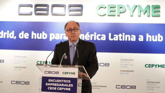 El presidente de Iberia, Luis Gallego, en el encuentro empresarial de CEOE y Cepyme.