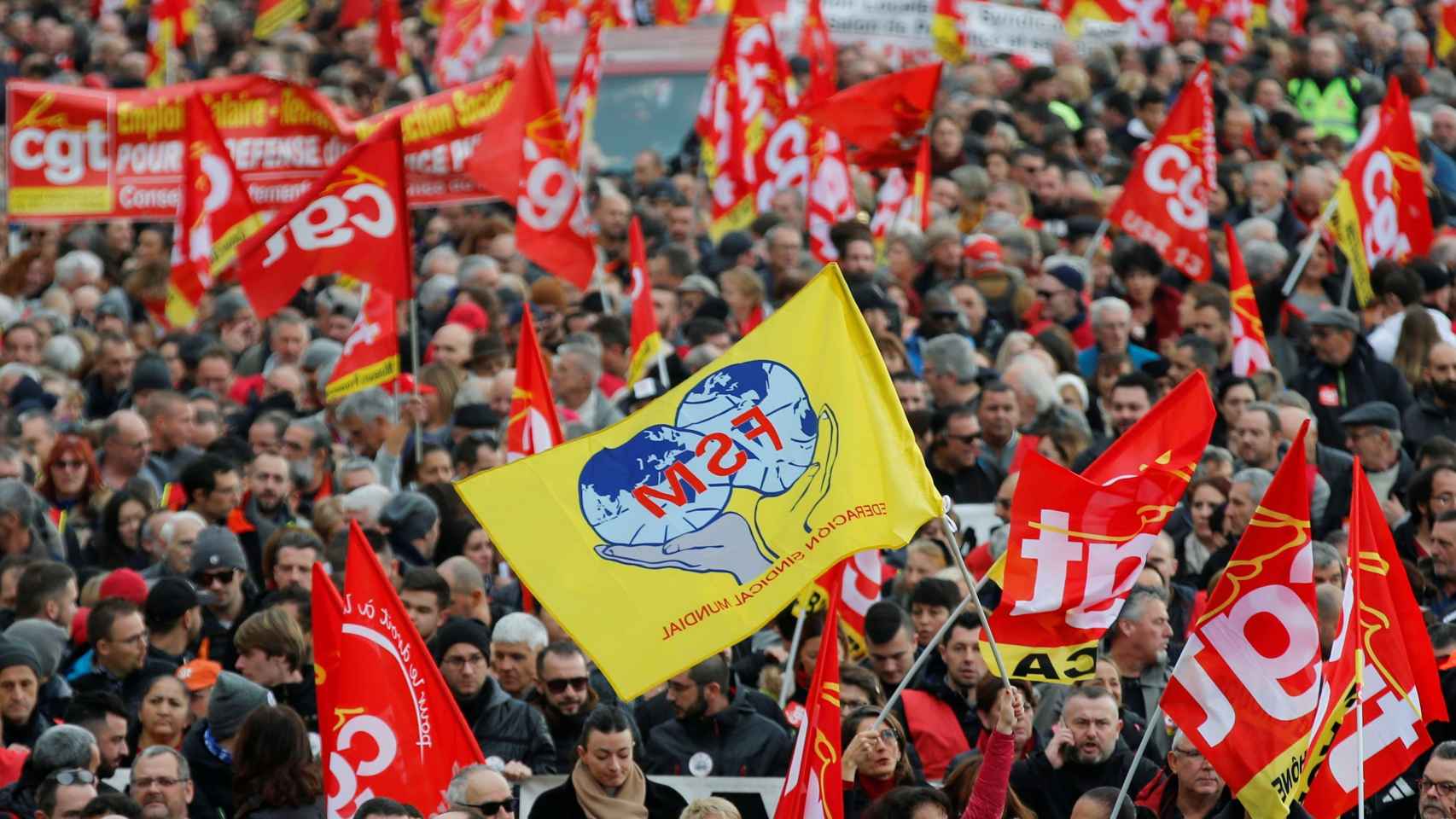 Manifestaciones en Francia contra los planes de reforma de pensiones.