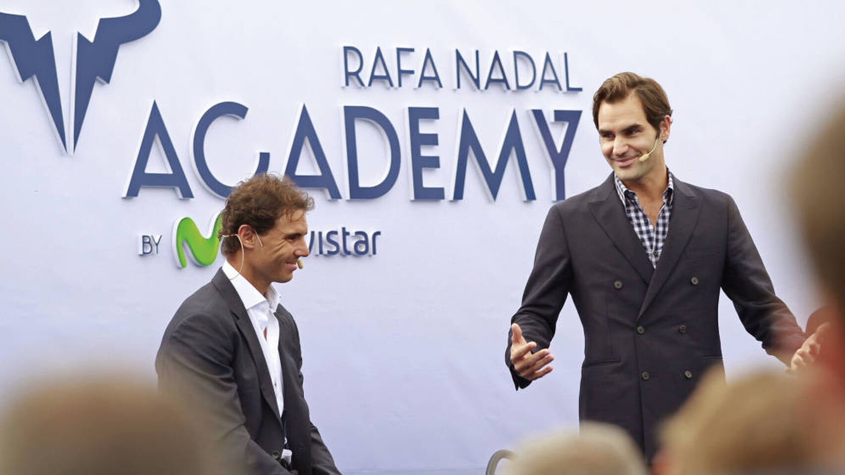 Rafa Nadal, junto a Roger Federer en su academia