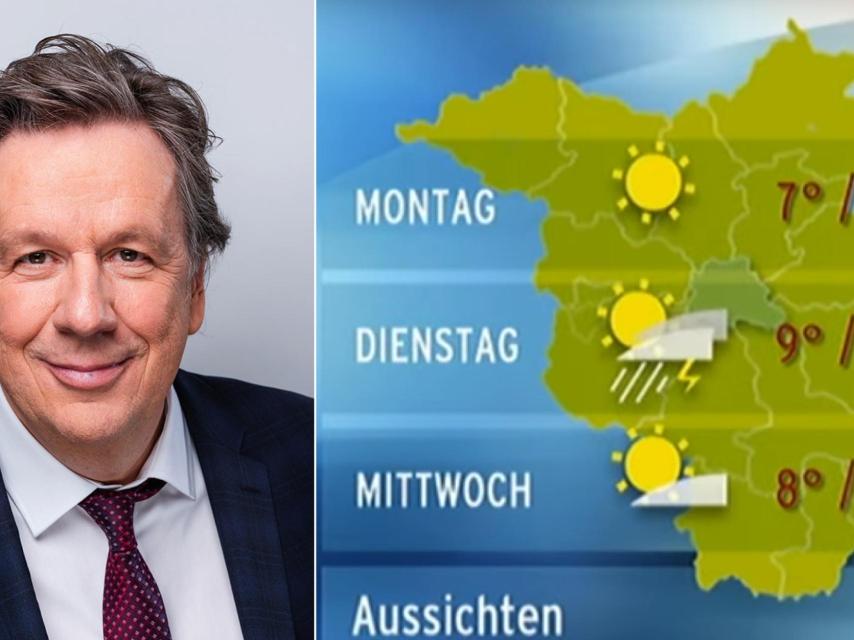 Jörg Kachelmann y un mapa de la RBB.