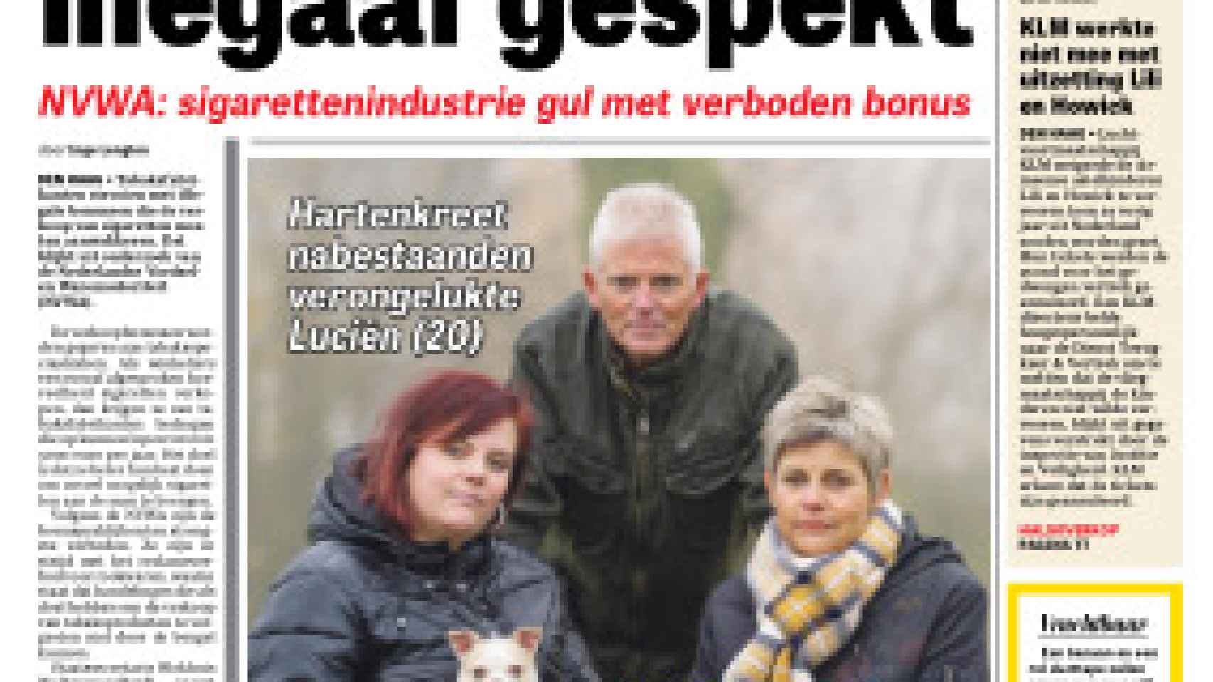 La portada de este viernes del diario holandés de Telegraaf