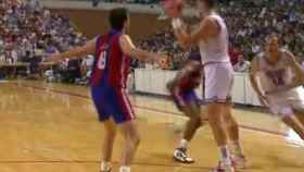 Sabonis en la final de la ACB 1994 con el Real Madrid