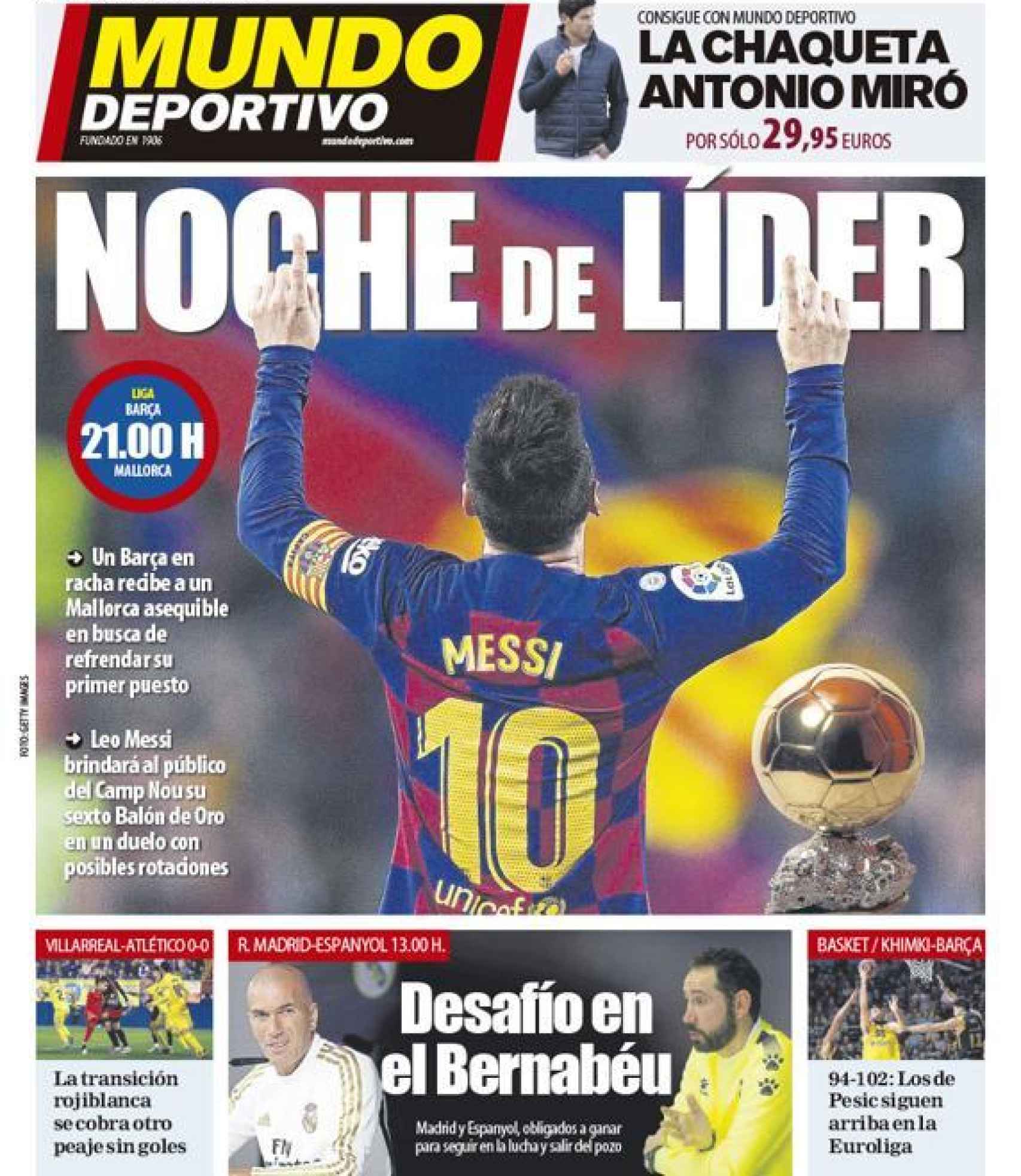 La portada del diario Mundo Deportivo (07/12/2019)