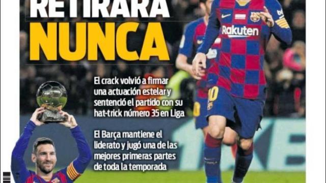 La portada del diario Sport (08/12/2019)