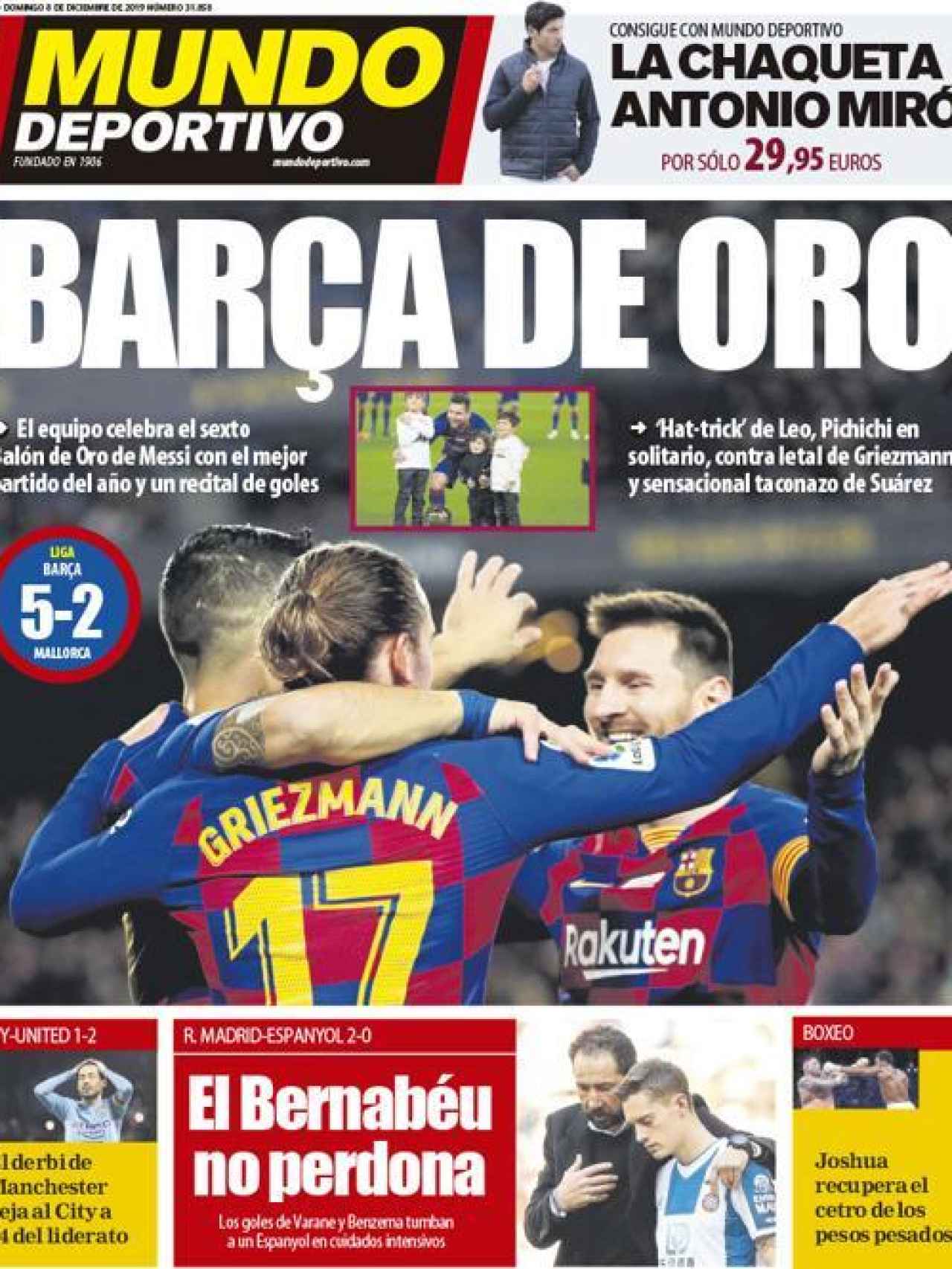 La portada del diario Mundo Deportivo (08/12/2019)
