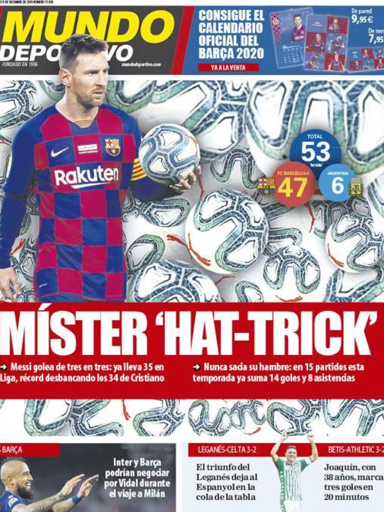La portada del diario Mundo Deportivo (09/12/2019)