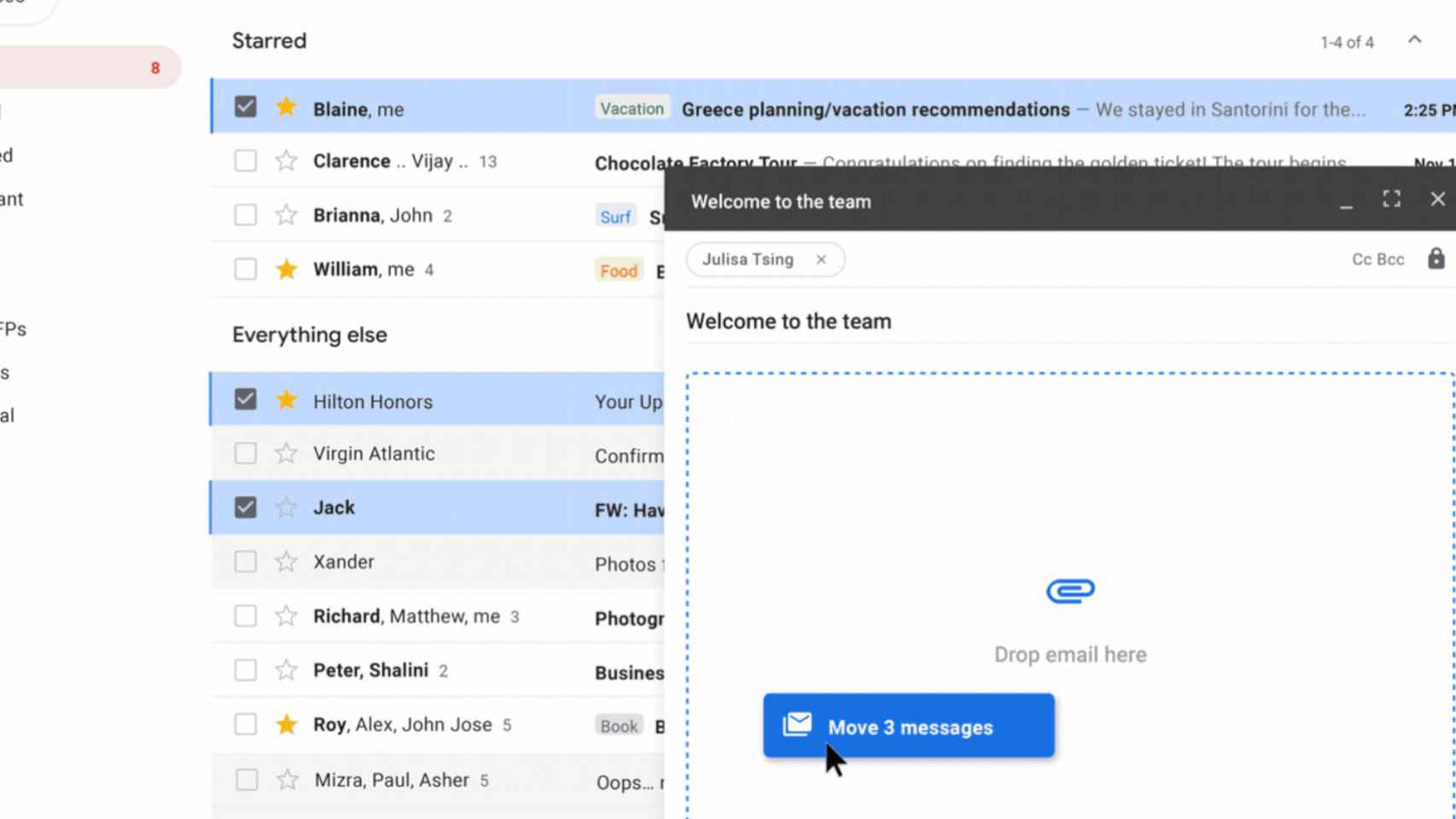 Proceso para enviar un correo dentro de otro en Gmail