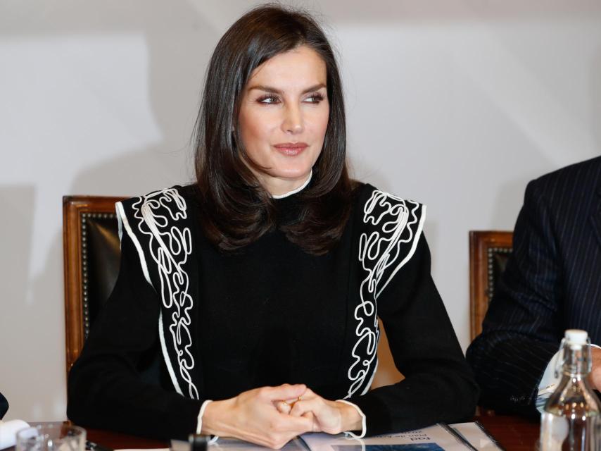 Detalle de la Reina durante el evento al que ha acudido este martes.