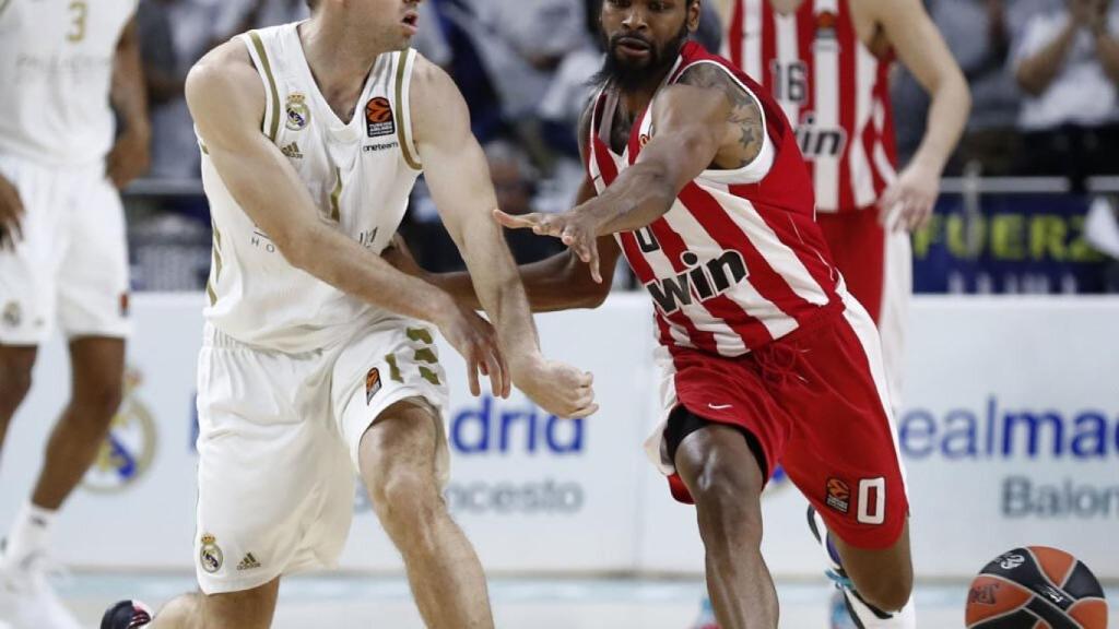 Causeur, durante el partido de Euroliga entre Real Madrid y Olympiacos