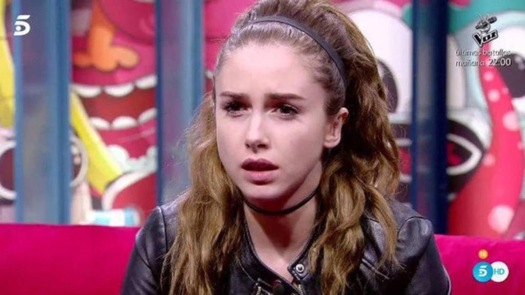 Carlota Prado en el momento en el que le ponen las imágenes de lo sucedido la noche anterior.