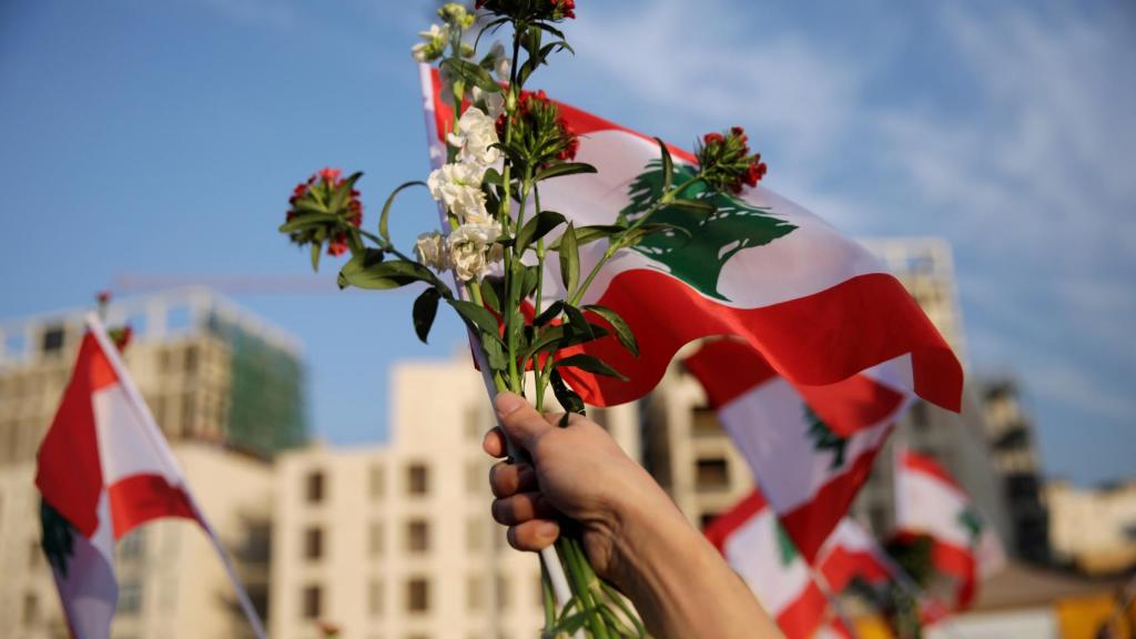 Imagen de una de las manifestaciones contra la corrupción en Beirut.