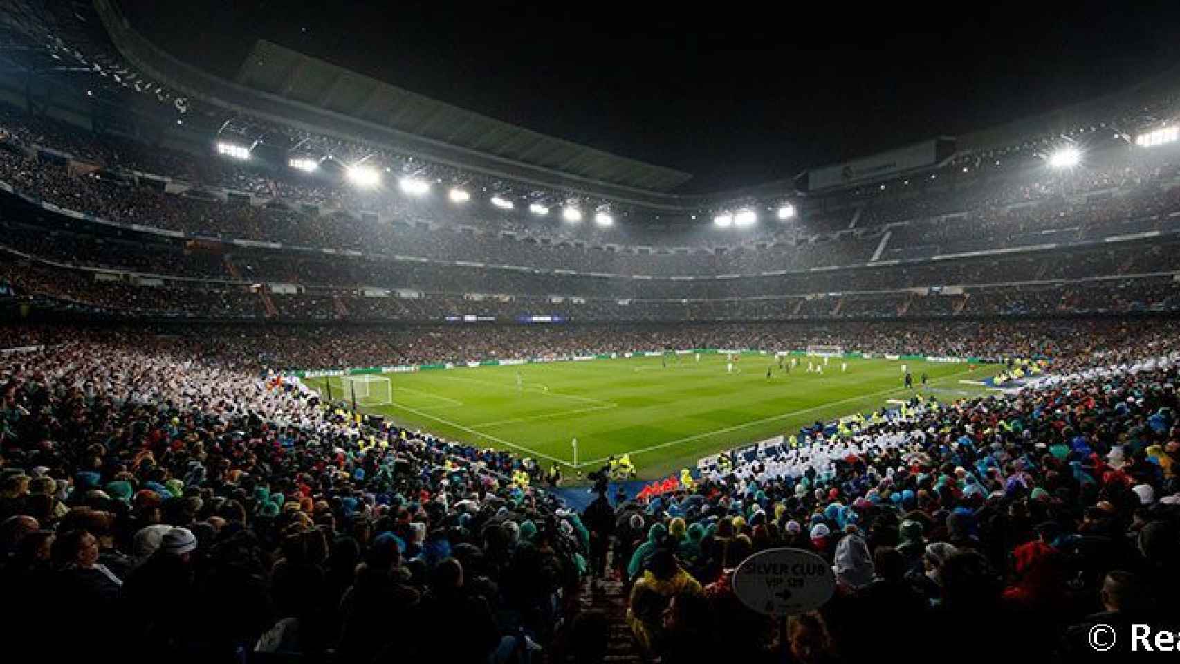 Plano del Santiago Bernabéu durante un partido