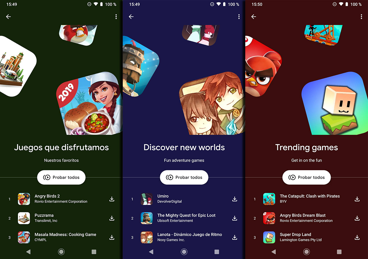 Google Play Juegos lanza 'Playlists': así puedes jugar sin parar a una  selección juegos instantáneos