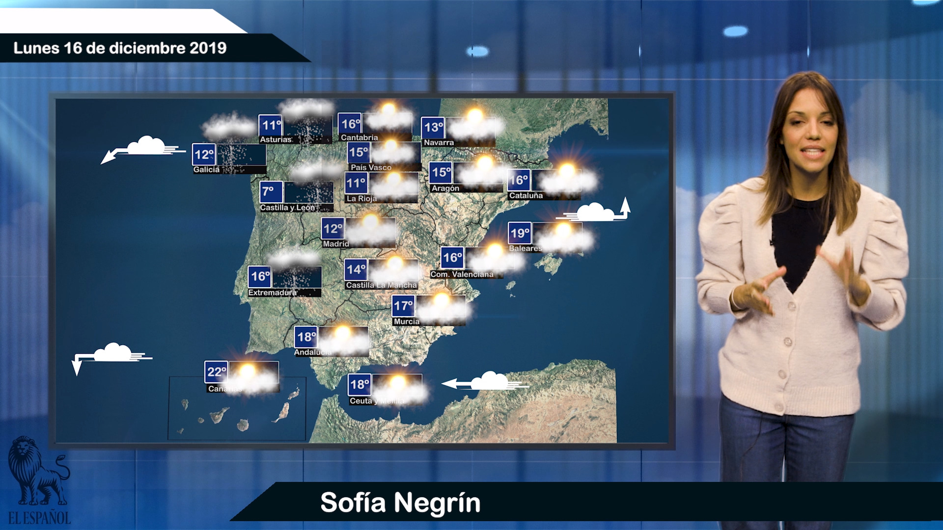 El tiempo pronóstico para el lunes 16 de diciembre