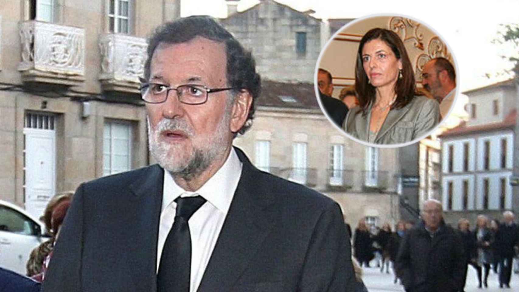El expresidente del Gobierno Mariano Rajoy junto a su hermana en un montaje.
