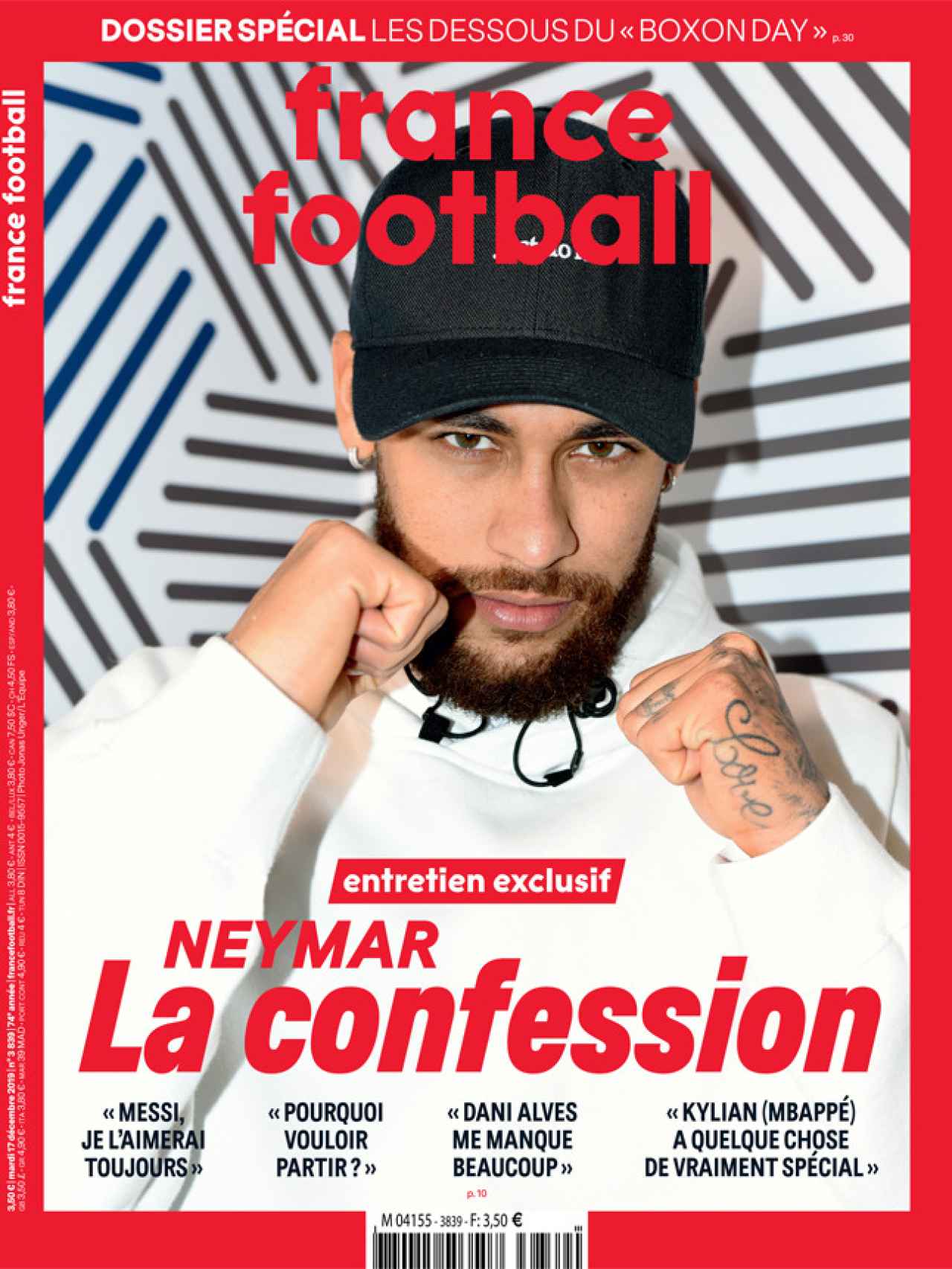 La portada de la revista France Football con la entrevista de Neymar