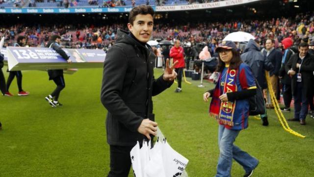 Marc Márquez, en el Camp Nou