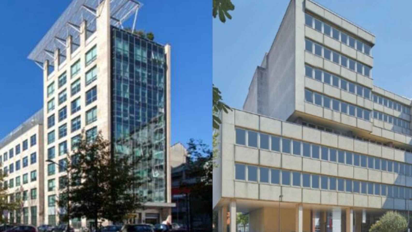 Los dos edificios comprados por Mapfre en Milán y París.