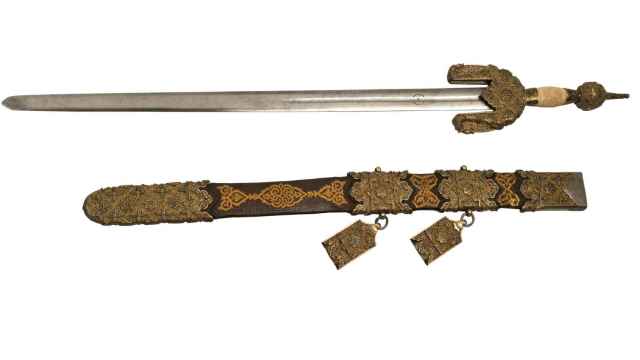 Espada jineta que Boabdil entregó a los Reyes Católicos en 1492.