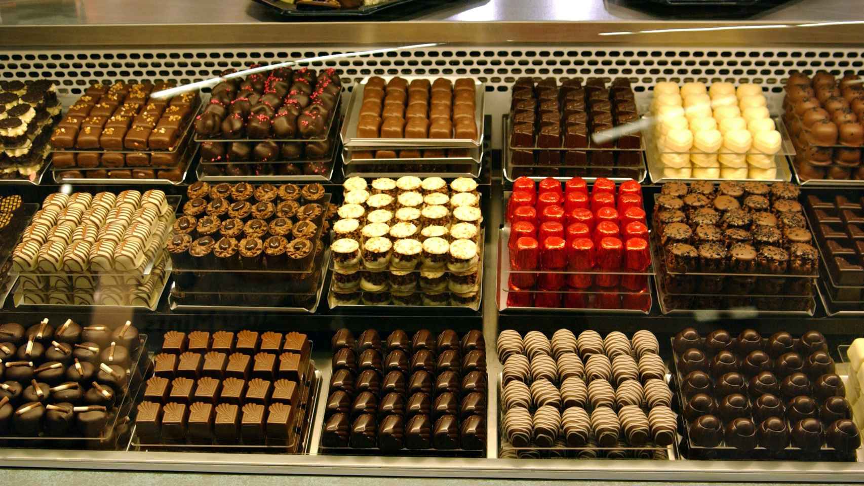 Chocolates en exposición.
