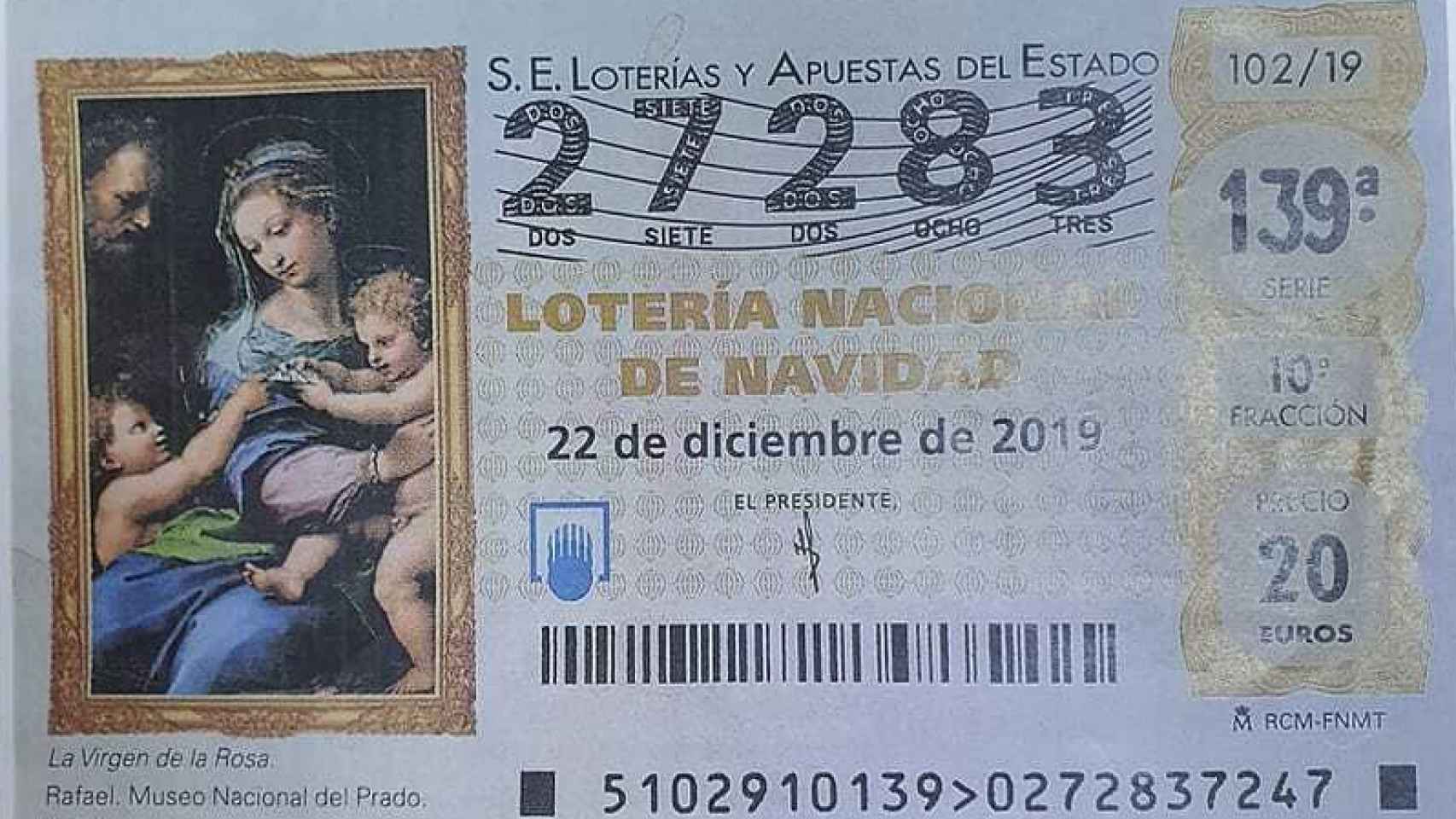 El número que ha sido robado en el supermercado de Huelva.