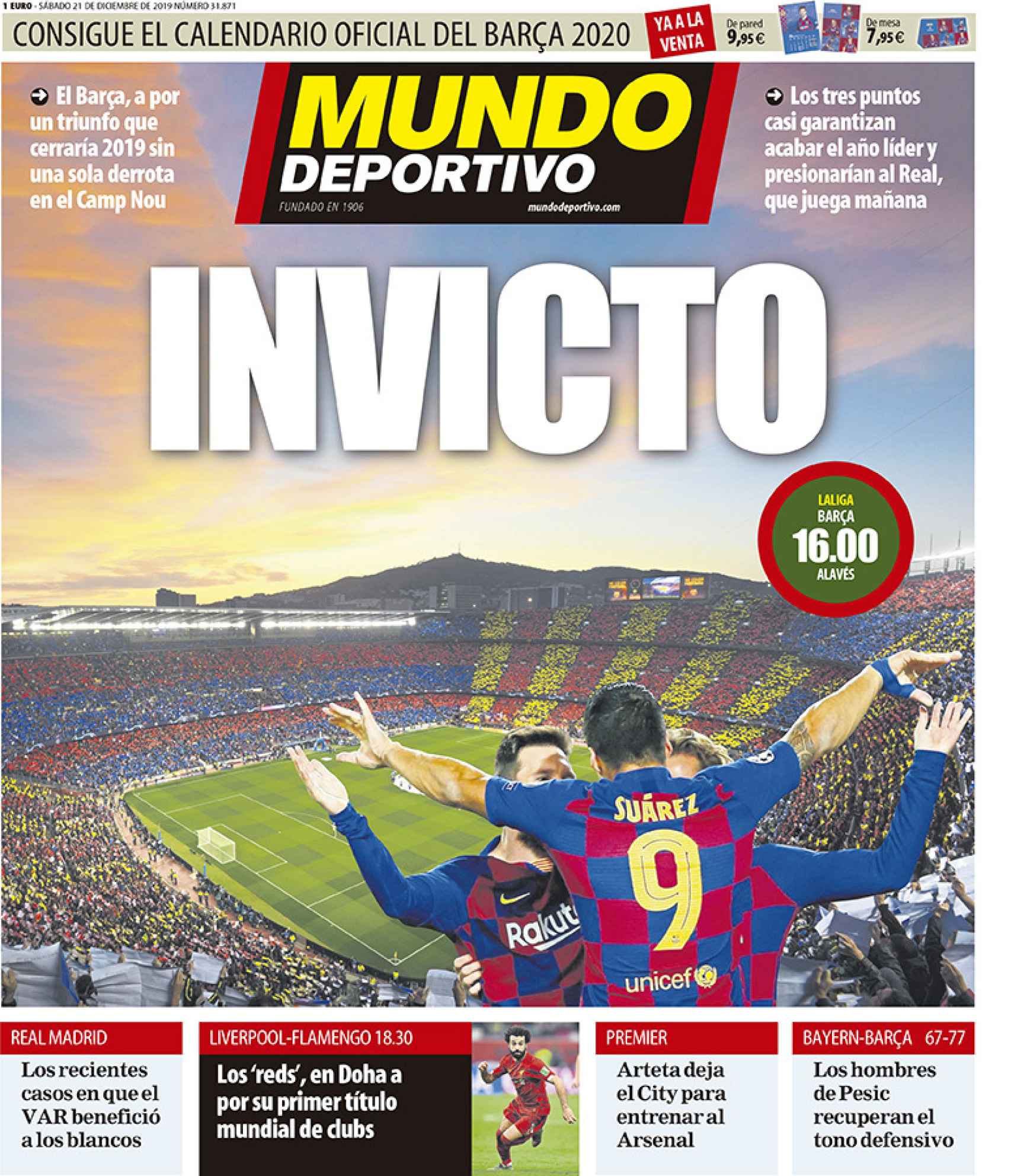 Portada Mundo Deportivo (21/12/2019)