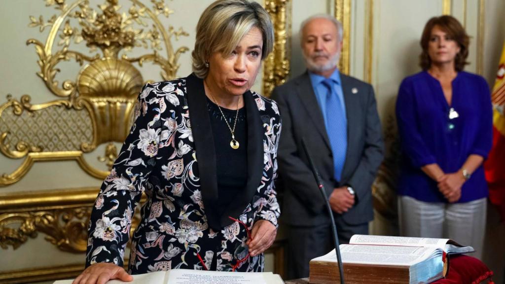 La abogada general del Estado, Consuelo Castro, durante el acto de toma de posesión de su cargo .