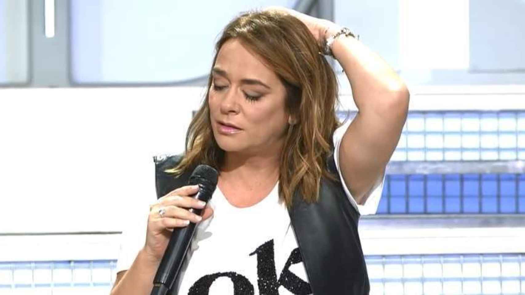 Toñi Moreno llorando por un bulo sobre María Teresa Campos.