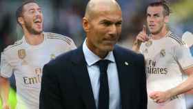 Eden Hazard, Zinedine Zidane y Gareth Bale