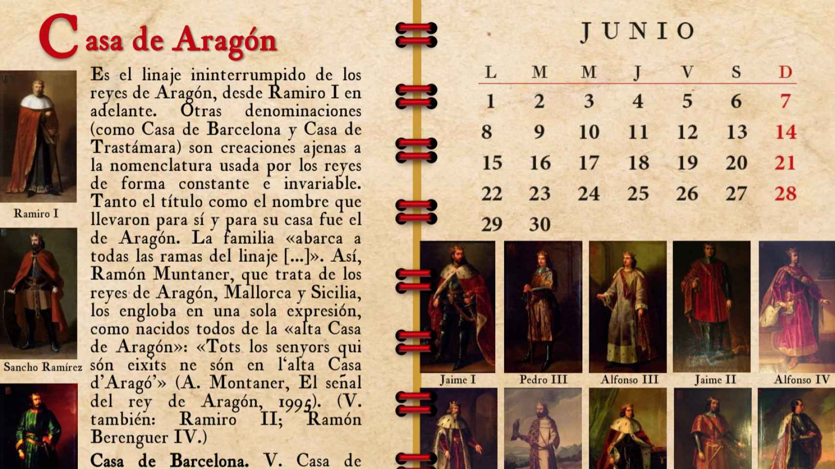 Página de junio del calendario que Lamán ha dedicado a Torra.