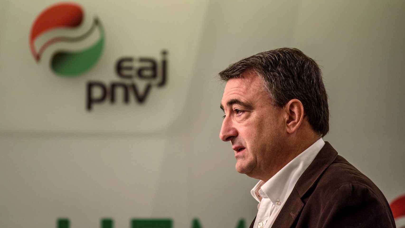 Aitor Esteban, portavoz del PNV en el Congreso, este miércoles en Bilbao.