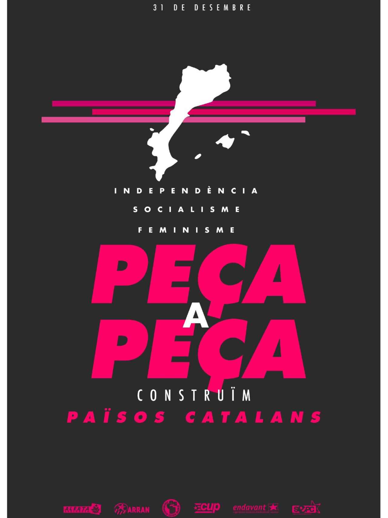 Cartel de la CUP para la manifestación  en Mallorca