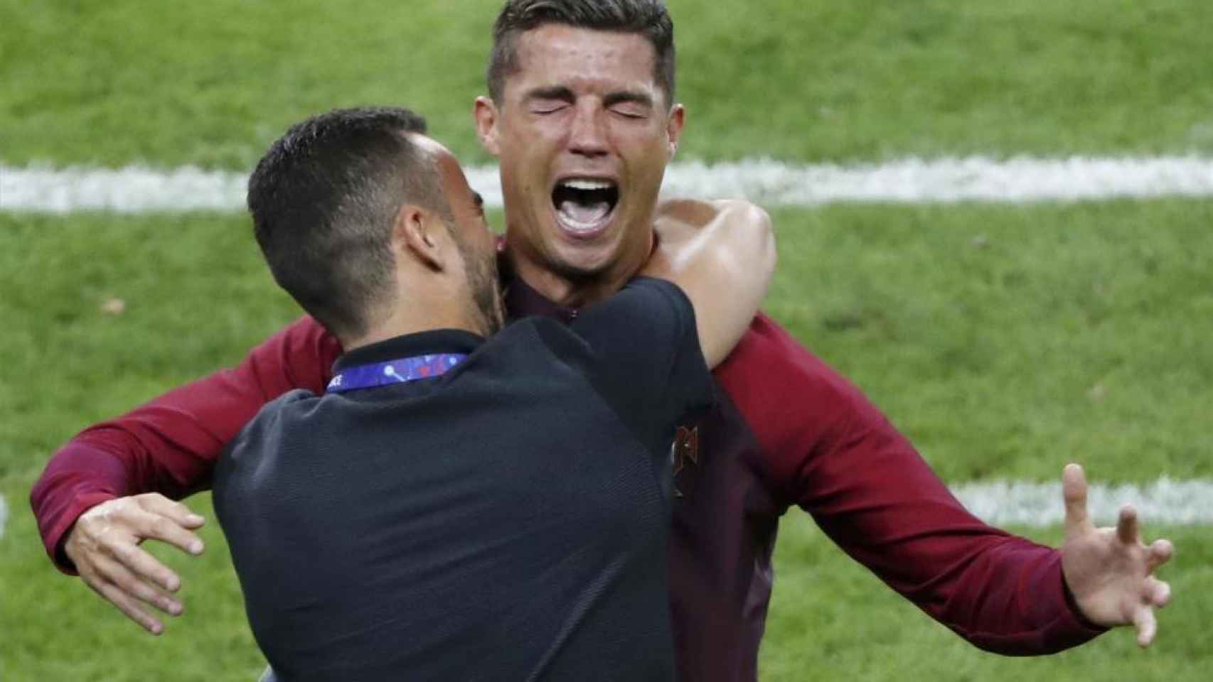 Cristiano Ronaldo, durante la celebración de la Eurocopa 2016
