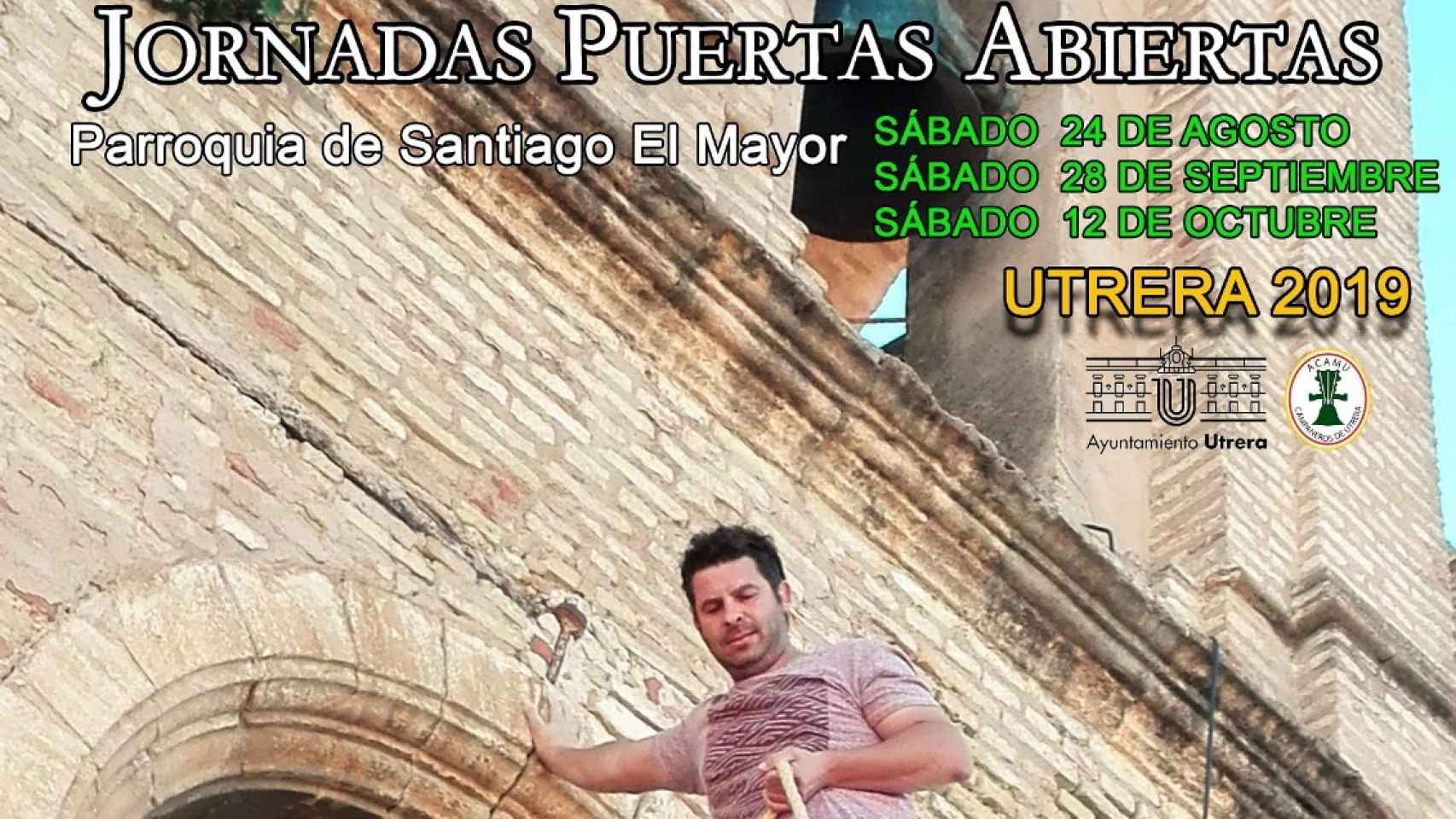 Carlos Palacios, en balanza, en un cartel de la Asociación de Campaneros de Utrera.