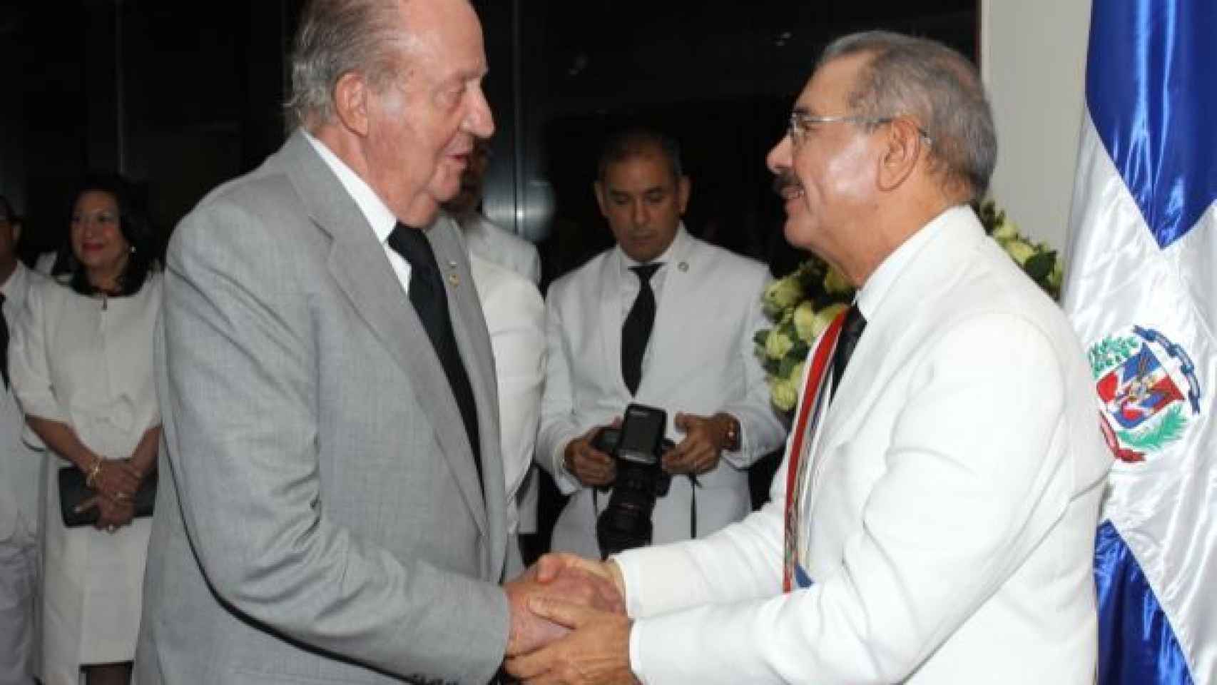 Juan Carlos I, durante su visita a Danilo Medina, presidente de República Dominicana.