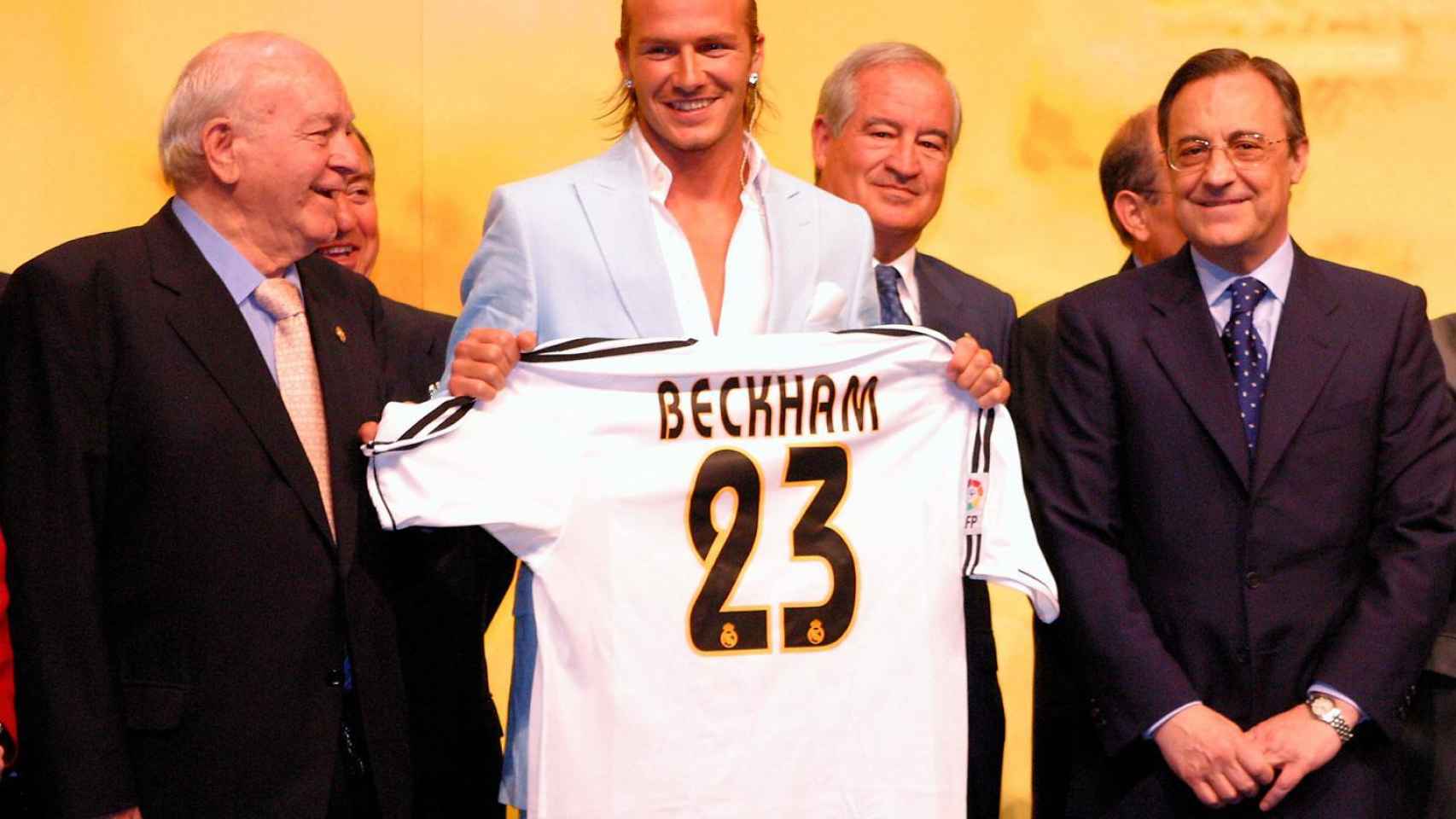 David Beckham, en su presentación como jugador del Real Madrid