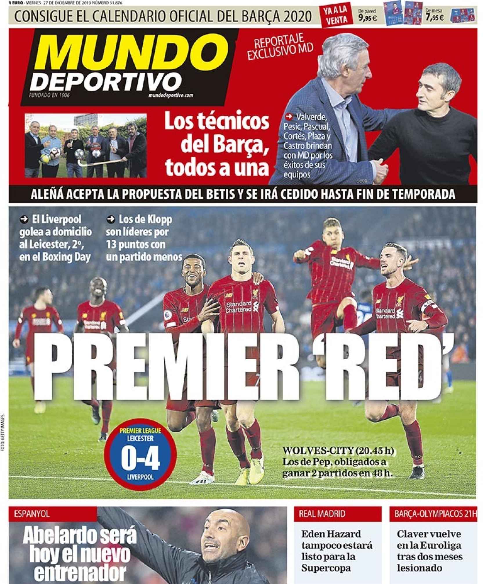 Portada Mundo Deportivo (27/12/2019)