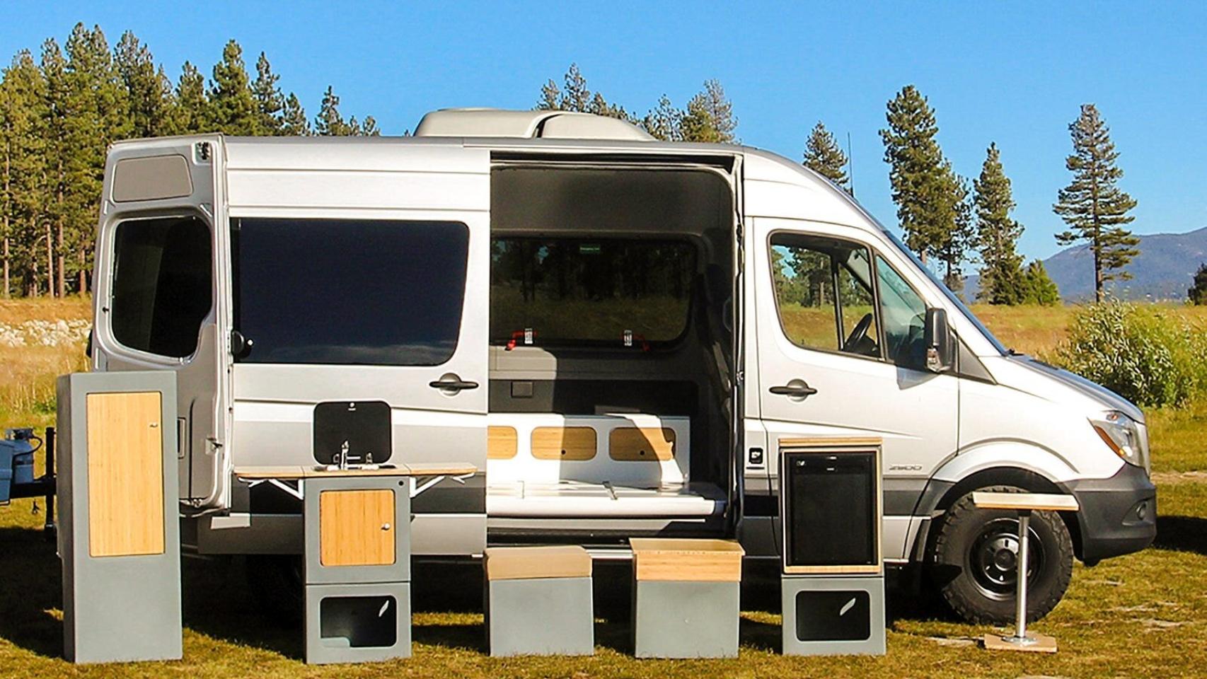 Mueble fregadero portátil para autocaravanas y furgonetas camper