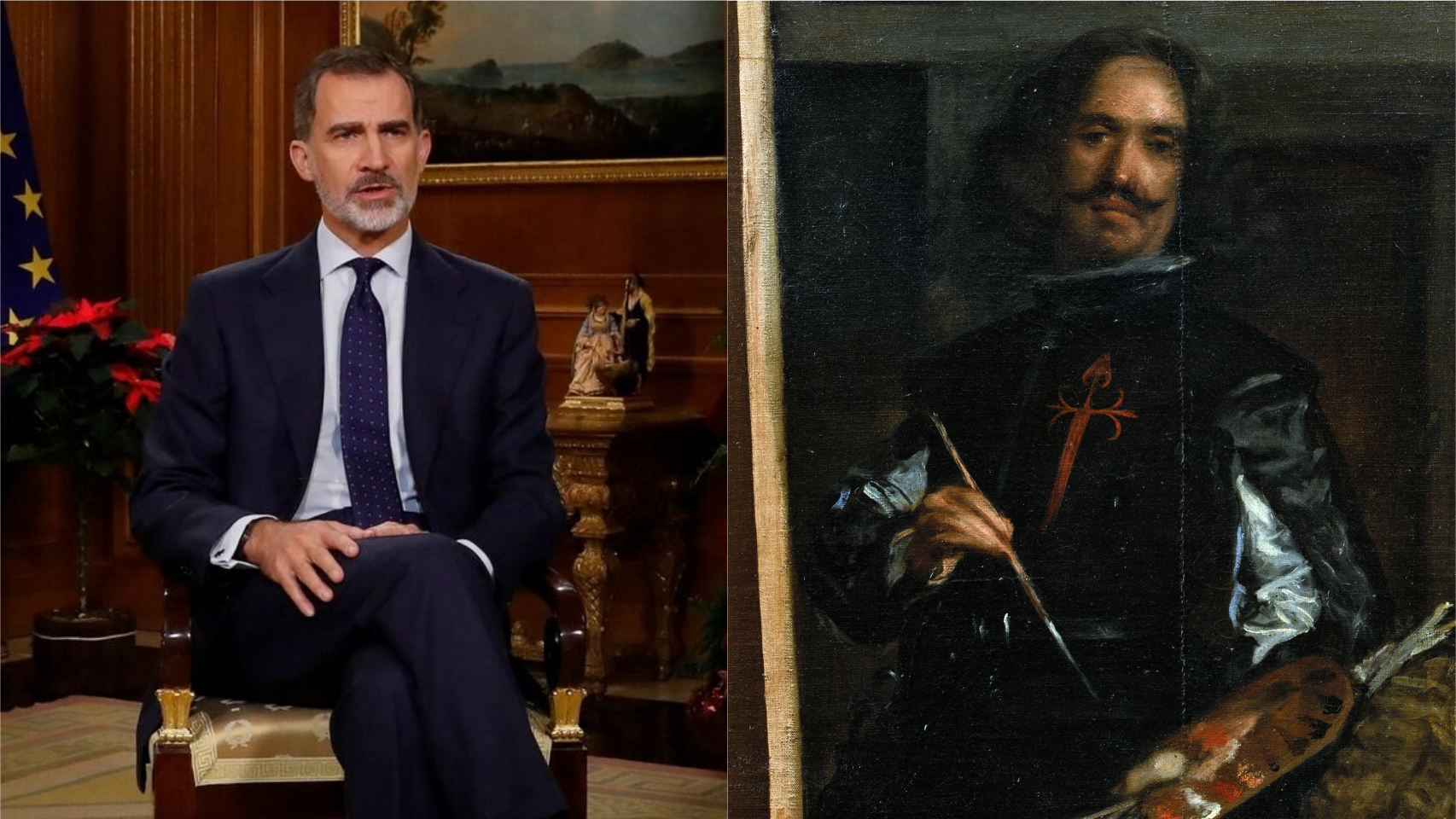 Felipe VI y el pintor Velázquez.