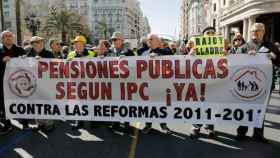 Manifestación de los pensionistas en Valencia.