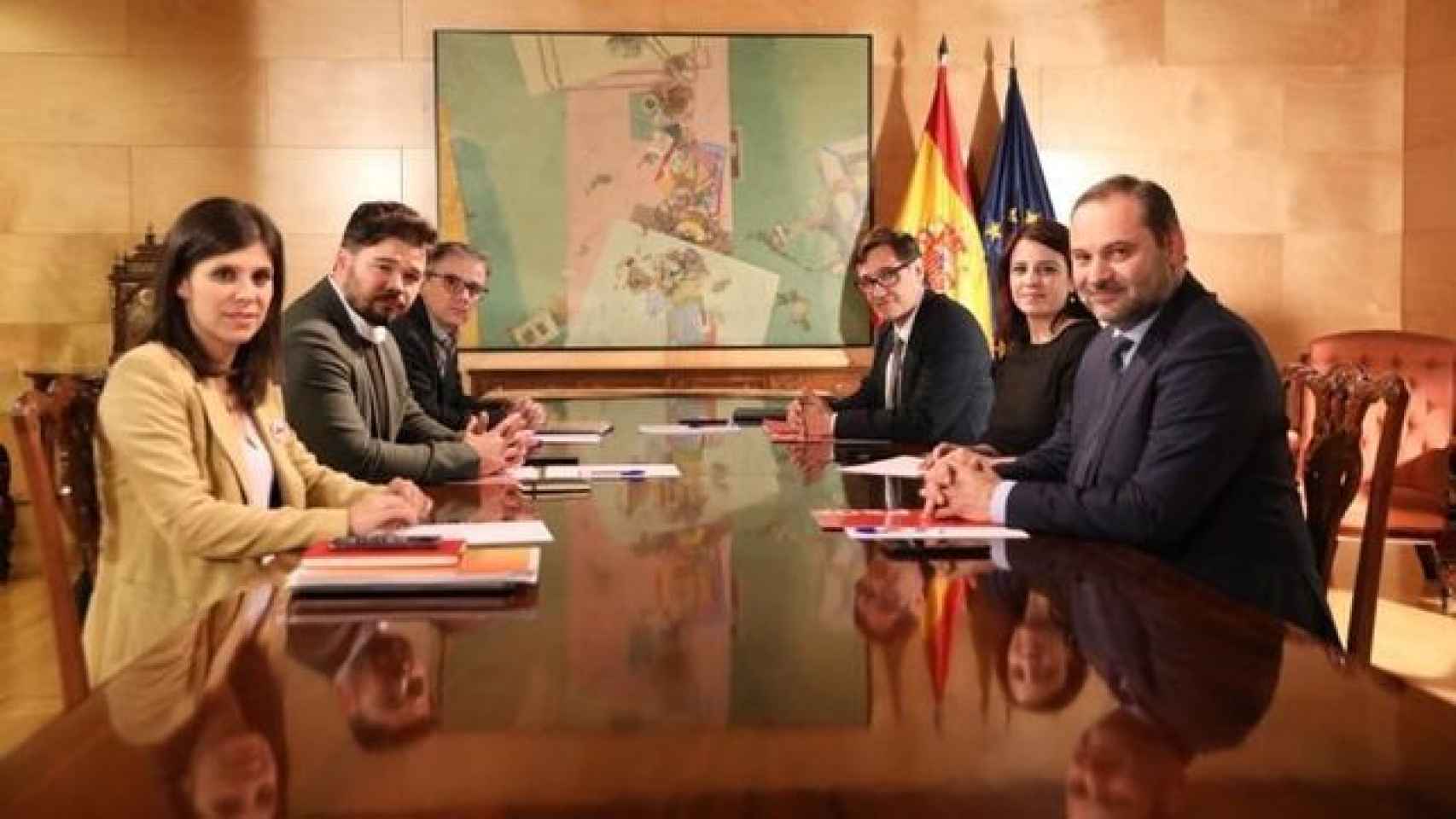 Reunión entre PSOE y ERC.
