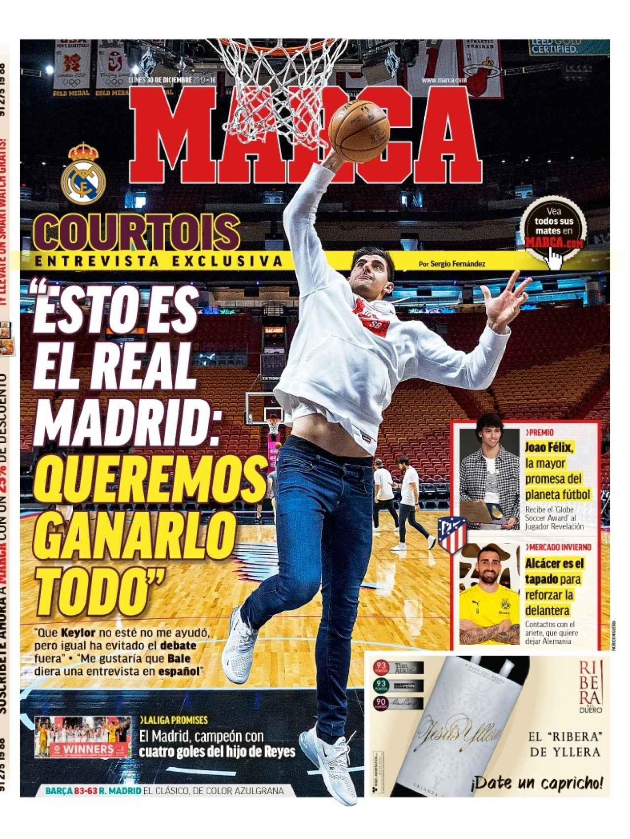 La portada del diario MARCA (30/12/2019)