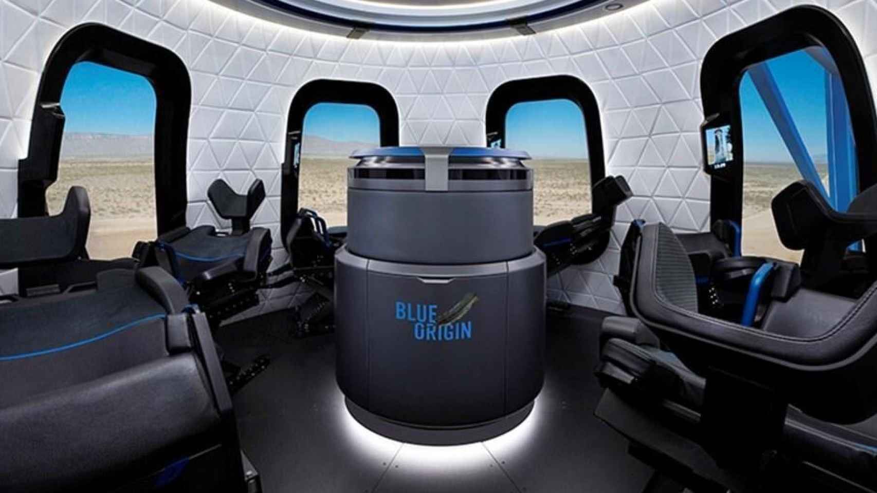 Interior cápsula de Blue Origin
