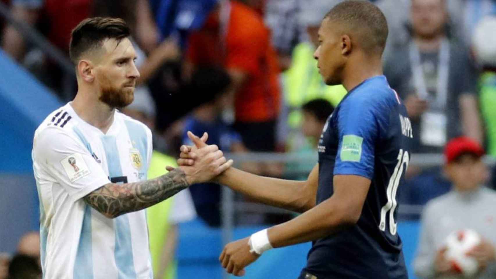 Messi y Mbappé, en un Argentina - Francia