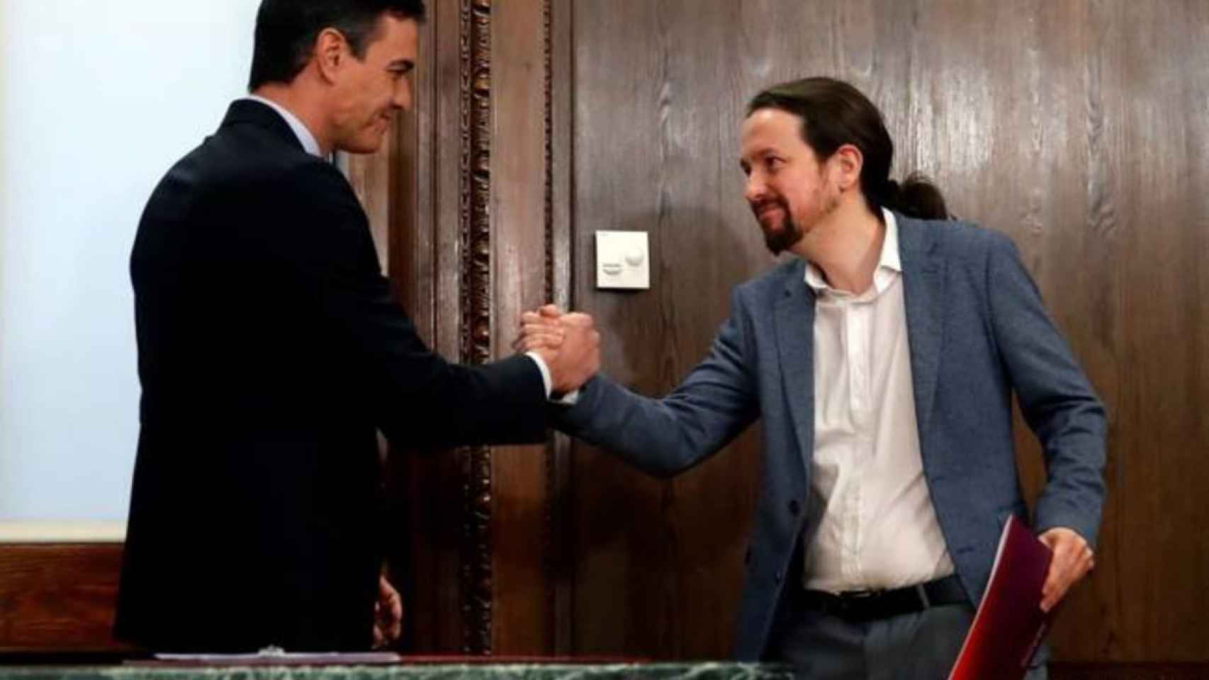 El presidente del Gobierno, Pedro Sánchez, y el vicepresidente Pablo Iglesias.