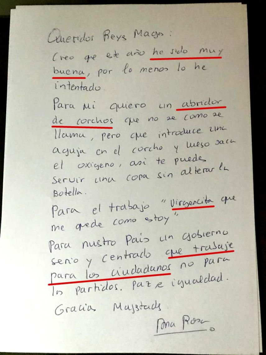 Carta a los Reyes Magos, de Ana Rosa Quintana.