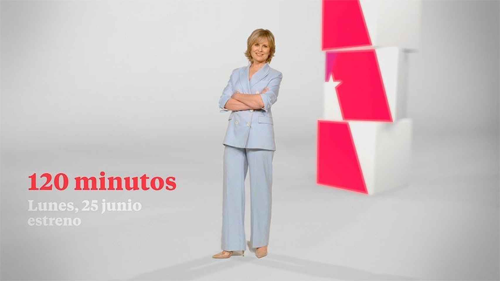 María Rey presenta '120 minutos' en Telemadrid desde junio de 2018.