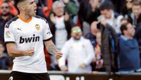 Maxi Gómez, celebra el gol del partido