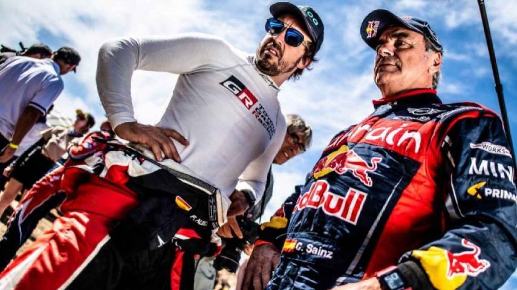 Fernando Alonso y Carlos Sainz, durante el pasado Rally de Marruecos