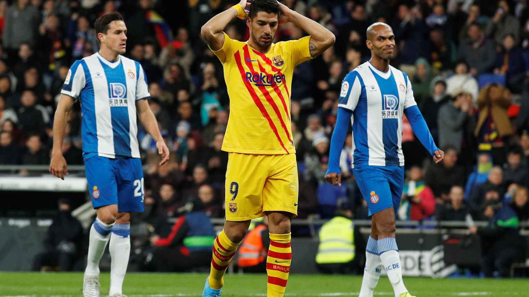 Luis Suárez, en el Espanyol - Barcelona de La Liga
